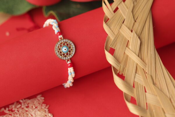 Radiant BLUE Evil Eye Rakhi