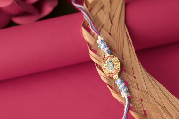 Designer “BRO” Rakhi with Beaded Thread