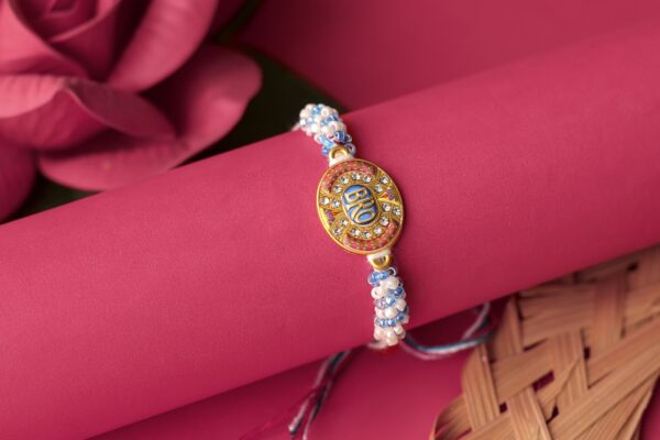 Designer “BRO” Rakhi with Beaded Thread