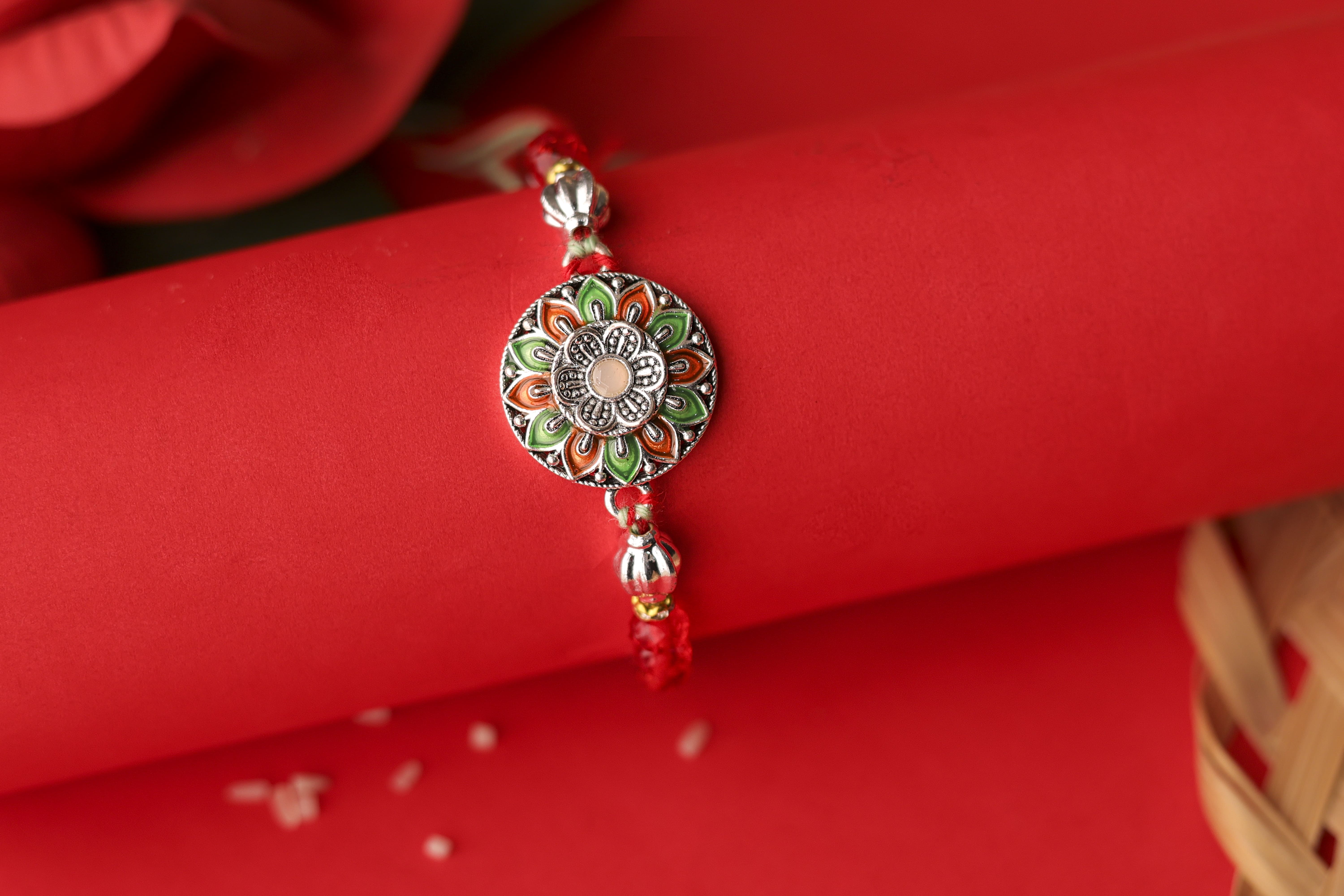 Meenakari Floral Rakhi