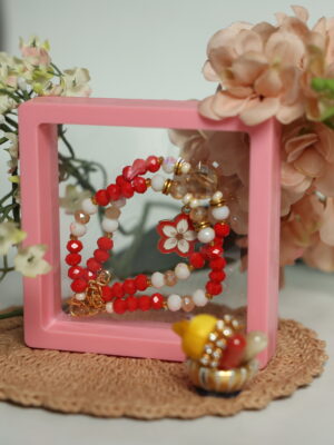 Blush Bloom Bhaiya-Bhabhi Rakhi Set