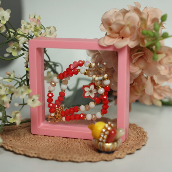 Blush Bloom Bhaiya-Bhabhi Rakhi Set