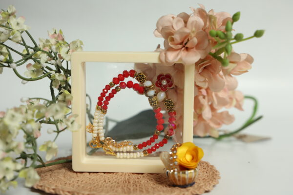 Pearl Rose Bhaiya-Bhabhi Rakhi Set