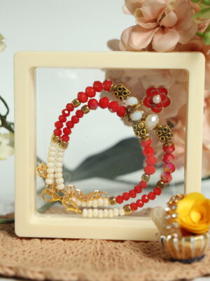 Pearl Rose Bhaiya-Bhabhi Rakhi Set