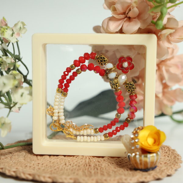 Pearl Rose Bhaiya-Bhabhi Rakhi Set