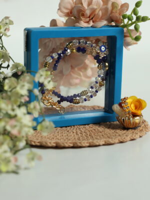 Royal Blue Evil Eye Bhaiya-Bhabhi Set