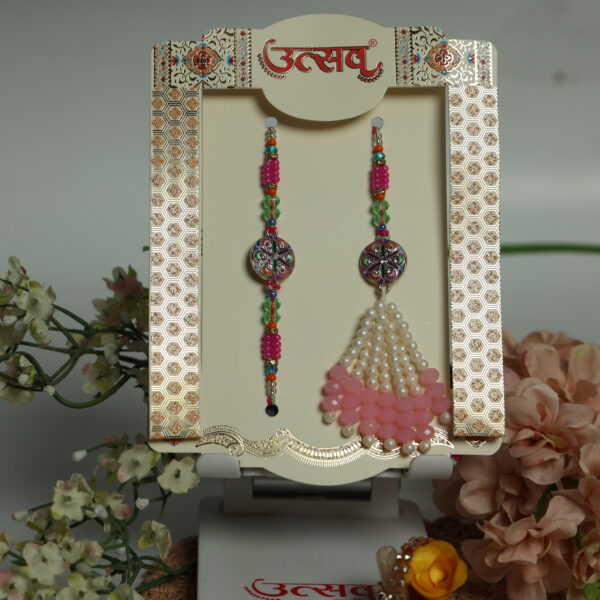 Pink Blossom Lumba Rakhi Set – by UtsavArts