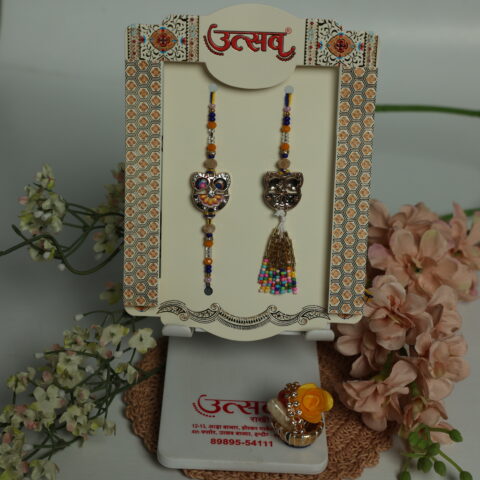 Owl Charm Bhaiya-Bhabhi Rakhi Set – by UtsavArts