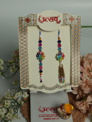 Rangrez Bhaiya-Bhabhi Rakhi Set – by UtsavArts