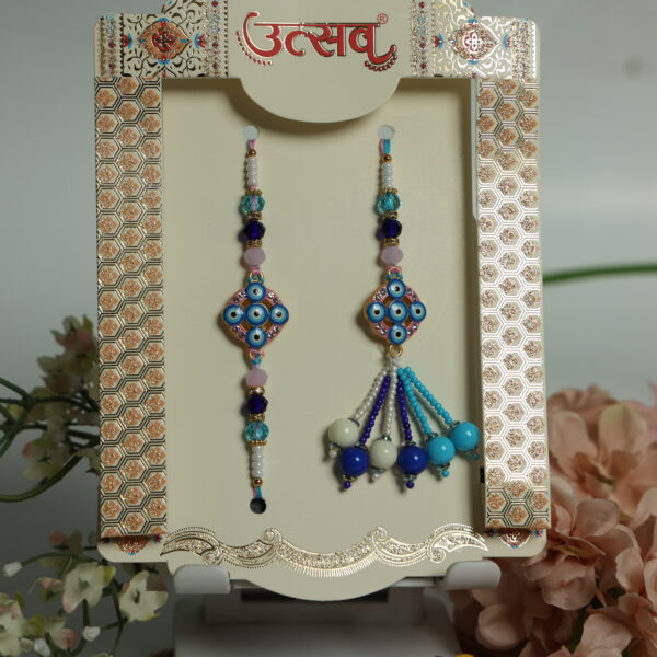 Nazar Suraksha Bhaiya-Bhabhi Rakhi Set – by UtsavArts