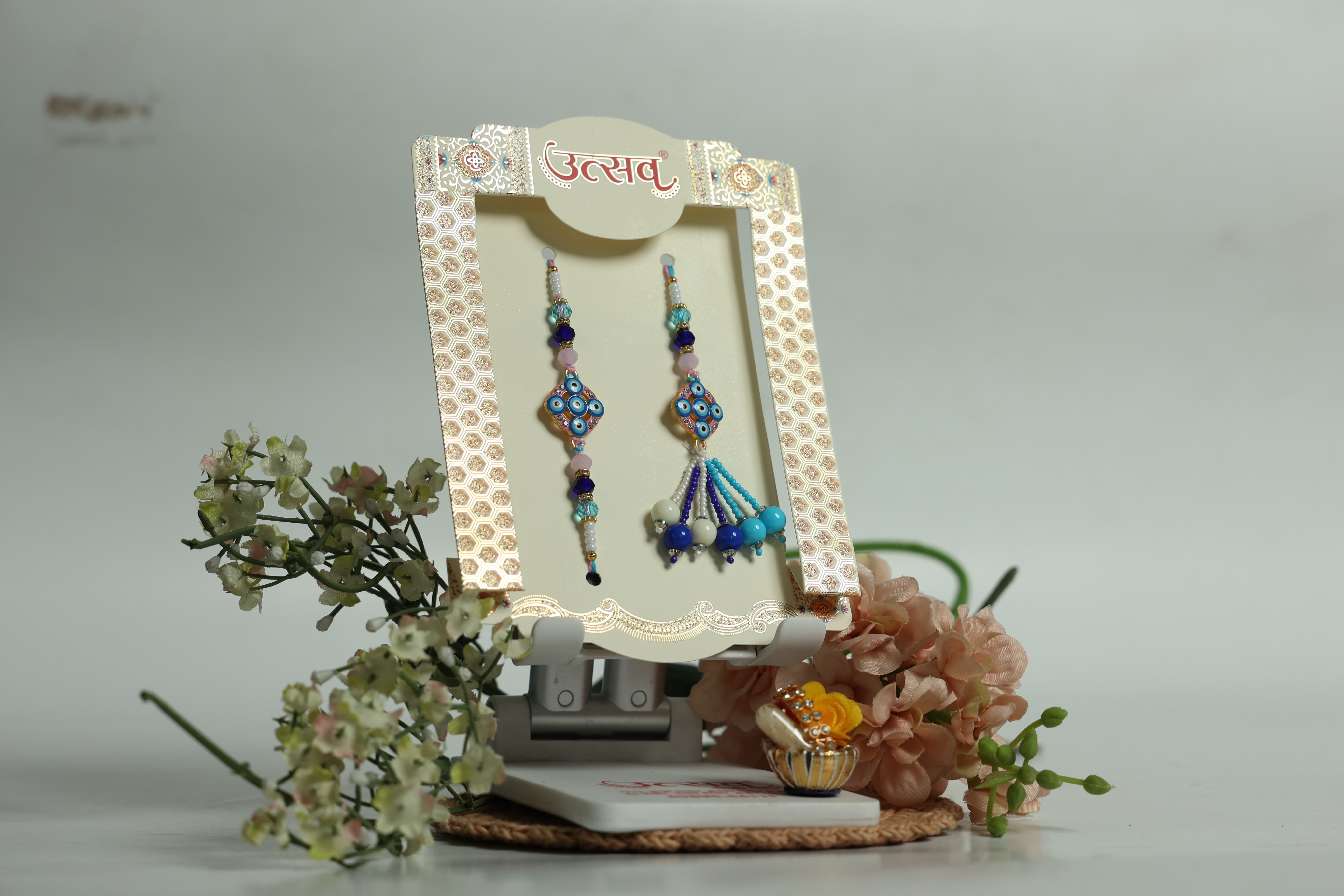 Nazar Suraksha Bhaiya-Bhabhi Rakhi Set – by UtsavArts