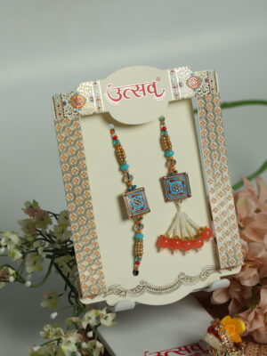 Regal Square Bhaiya-Bhabhi Rakhi Set – by UtsavArts