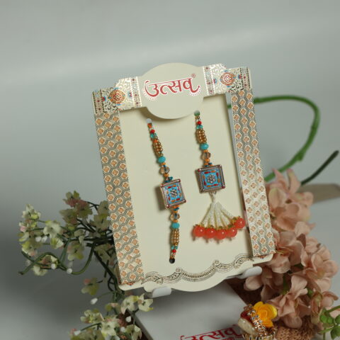 Regal Square Bhaiya-Bhabhi Rakhi Set – by UtsavArts