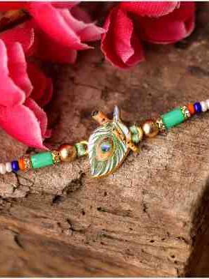 Divine Peacock Feather Rakhi