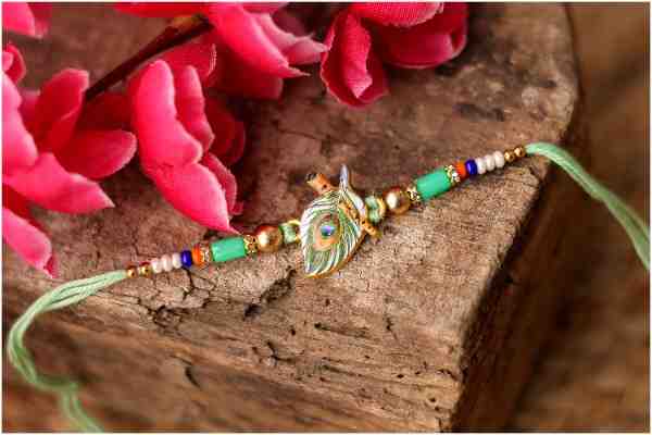 Divine Peacock Feather Rakhi