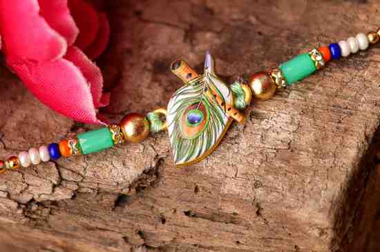 Divine Peacock Feather Rakhi