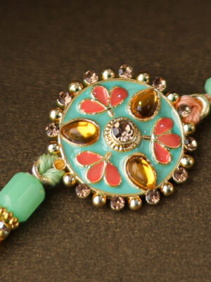 Teal Blossom Rakhi