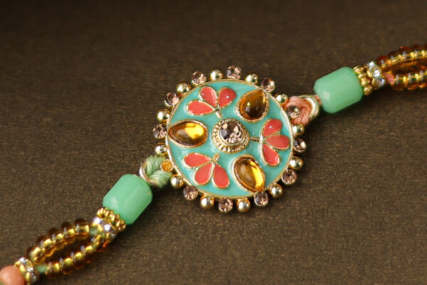 Teal Blossom Rakhi