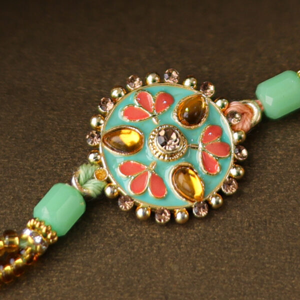Teal Blossom Rakhi