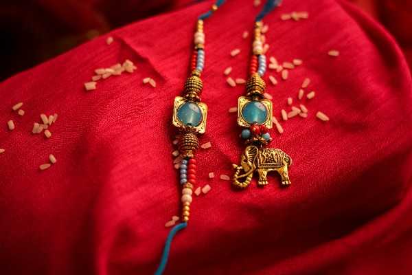 Royal Elephant Motif Bhaiya Bhabhi Rakhi Set