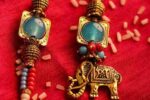 Royal Elephant Motif Bhaiya Bhabhi Rakhi Set