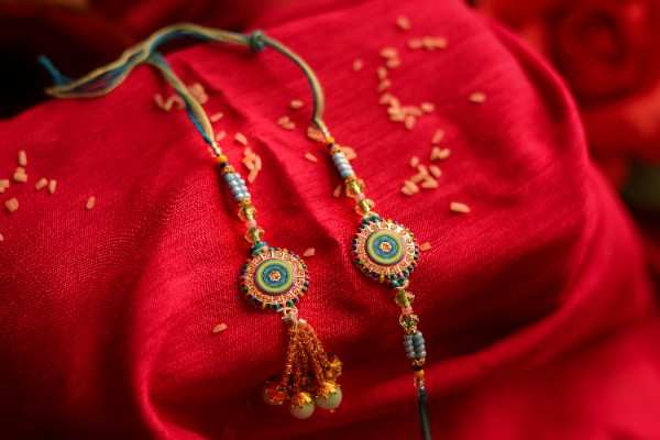 Royal Blue Bhaiya Bhabhi Rakhi Pair