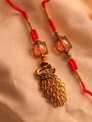 Royal Peacock Bhaiya Bhabhi Rakhi Pair