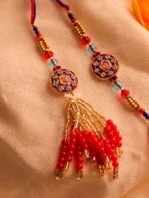 Designer Floral Bhaiya Bhabhi Rakhi Pair