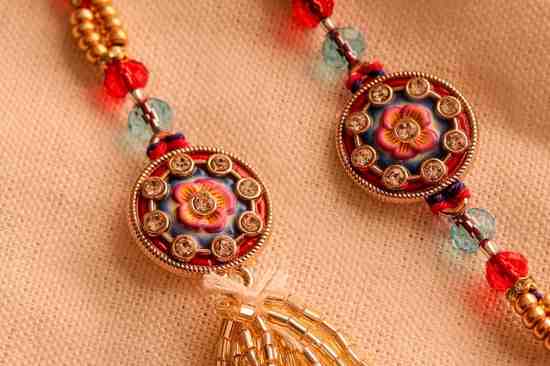 Designer Floral Bhaiya Bhabhi Rakhi Pair