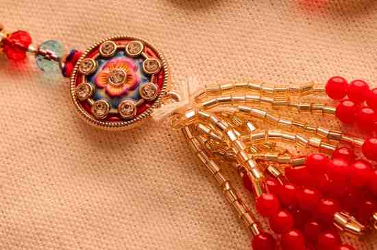 Designer Floral Bhaiya Bhabhi Rakhi Pair