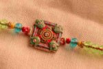 Hand-Painted Square Moti Rakhi