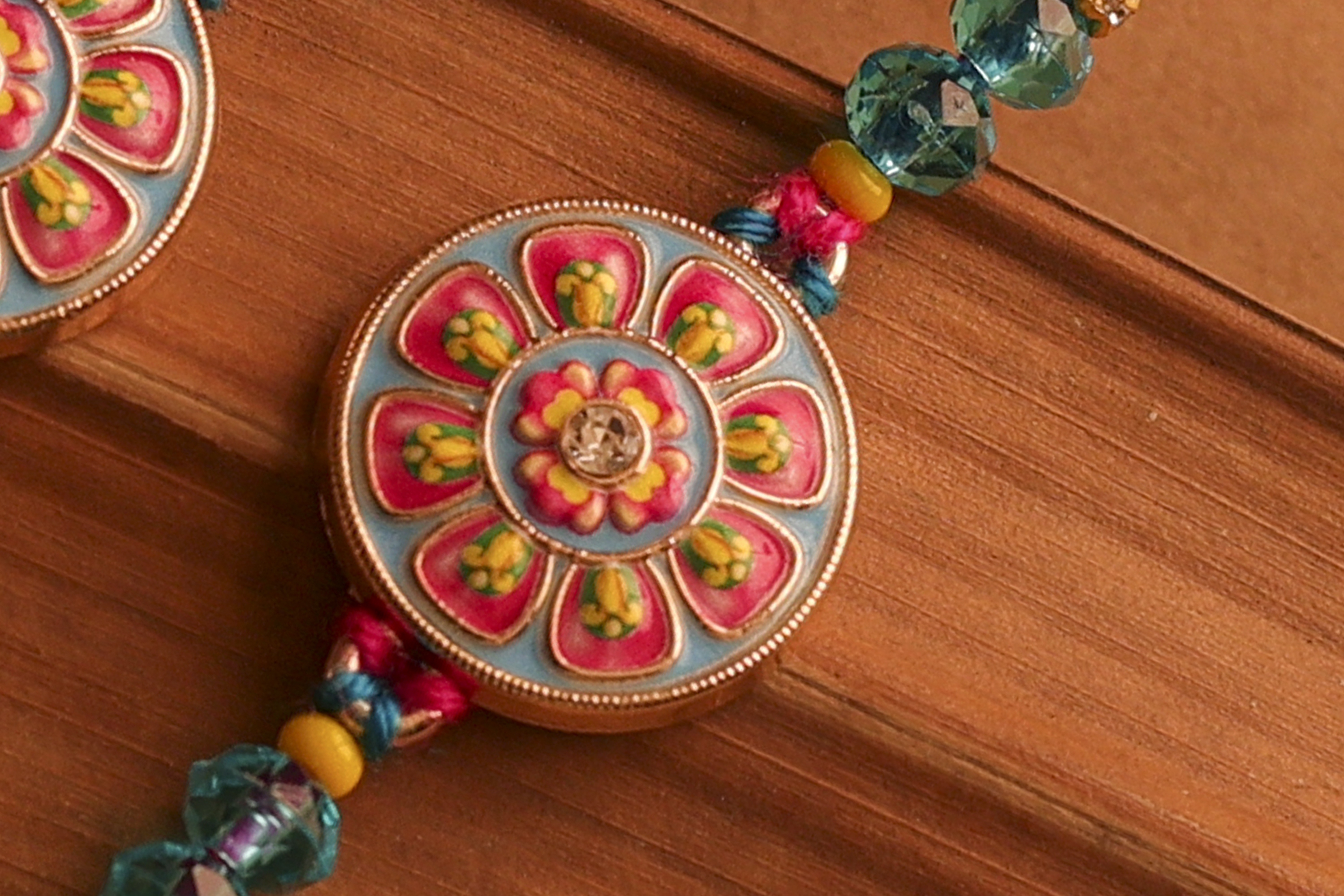 Phoolkari Bhaiya-Bhabhi Rakhi Set by UtsavArts – Blooming Bond of Love