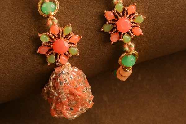 Peach Blossom Bhaiya Bhabhi Rakhi Set