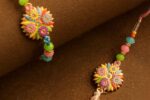 Rainbow Bloom Fancy Rakhi Set
