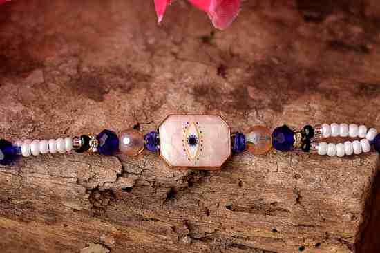 Royal Blue Beadwork Rakhi